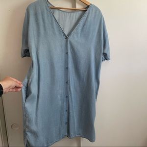 COS v neck reversible dress with pockets - L